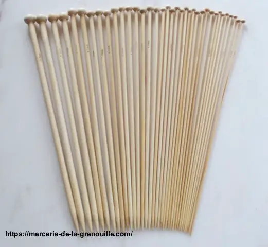 réf 01-b-100 lot d'aiguilles en bambou 36 cm