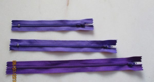 fermeture éclair 15 cm violet
