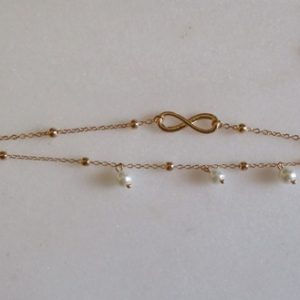 bracelet de cheville infinity et perles