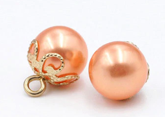 perles bouton abricot à anneau