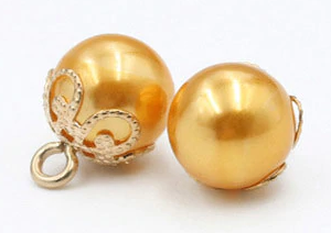 perles boutons golden à anneau