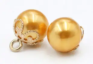 perles boutons golden à anneau